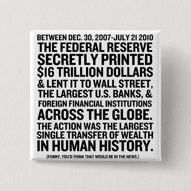 Federal Reserve Audit 15 Cm Square Badge (Front)