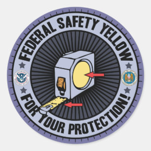 Federal Safety Yellow Classic Round Sticker