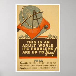 Federal Schools Free 1938 WPA Poster