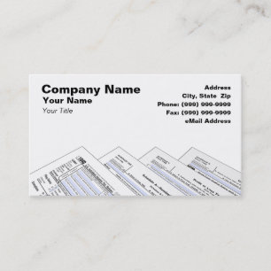 Federal Tax Forms on White Background Business Card