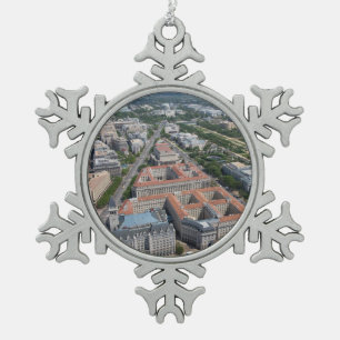 Federal Triangle Washington D.C. Snowflake Pewter Christmas Ornament