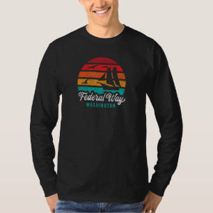 Federal Way Wa Federal Way Washington Retro Sunset T-Shirt