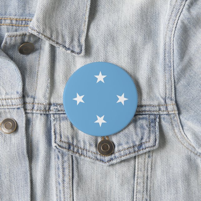 Federated States of Micronesia flag 7.5 Cm Round Badge (In Situ)