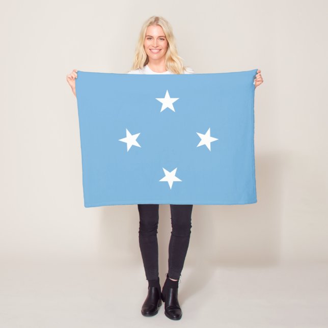 Federated States of Micronesia Flag Fleece Blanket (In Situ)