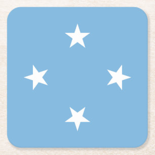Federated States of Micronesia Flag Square Paper Coaster