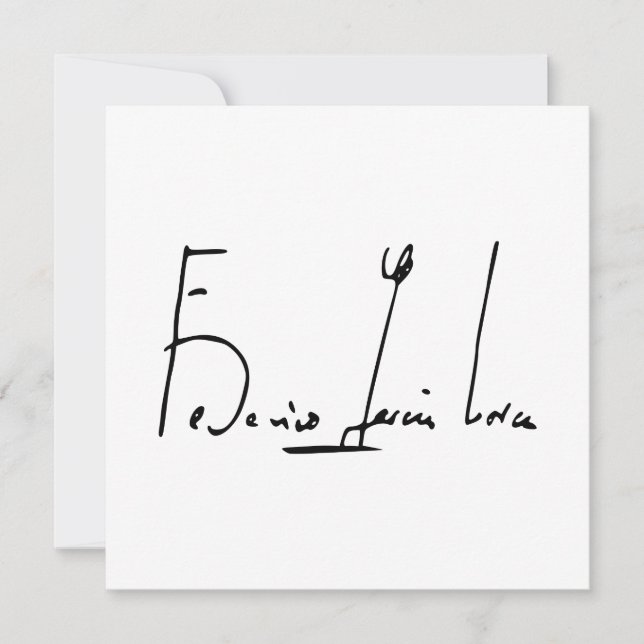 Federico García Lorca signature Card (Front)