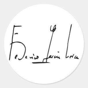 Federico García Lorca signature Classic Round Sticker