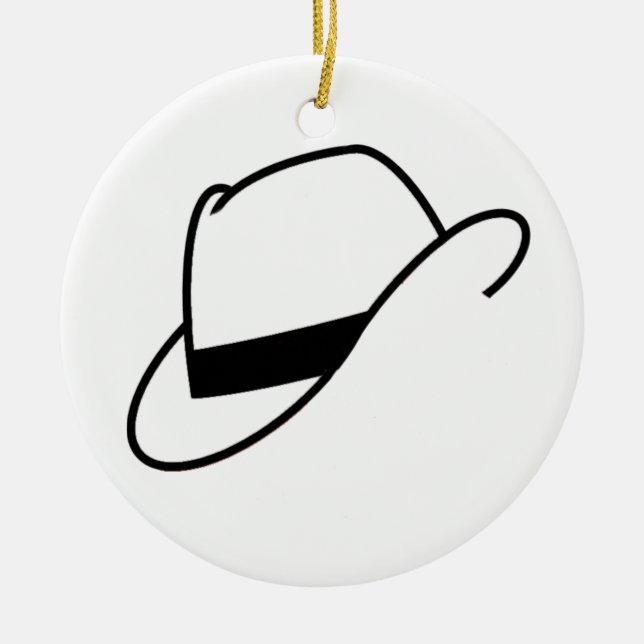 Fedora Hat Ornament (Front)