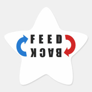 Feed back red and blue star sticker