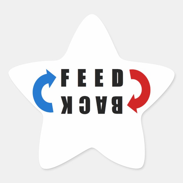 Feed back red and blue star sticker (Front)