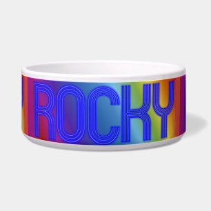 Feed Bowl for Dog with Name of Rocky