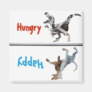 Feed Fed Dog Magnet Hungry Happy Dinosaur Funny