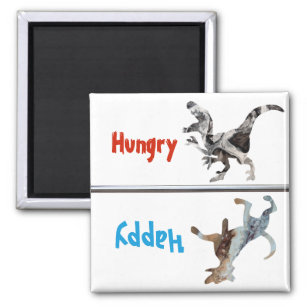 Feed Fed Dog Magnet Hungry Happy Dinosaur Funny