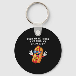 Feed hotdogs and tell hotdog 4th of july key ring