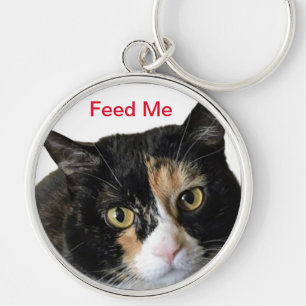 Feed Me Cat Dog pet animal cute adorable funny Key Ring