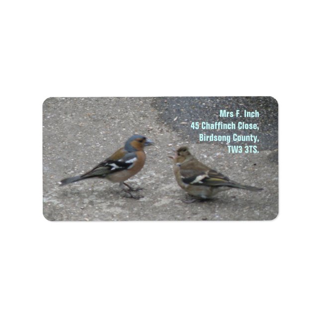Feed Me Chaffinch Custom Address Labels (Front)