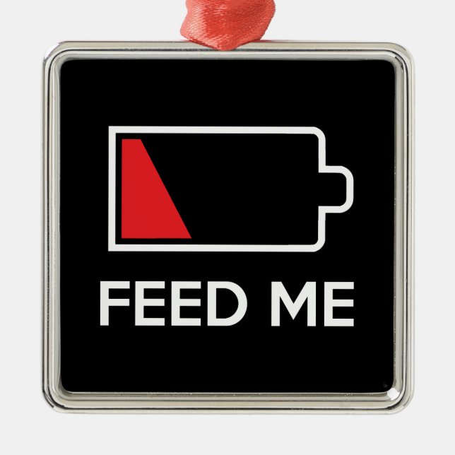Feed Me Low Power Battery Metal Tree Decoration (Front)