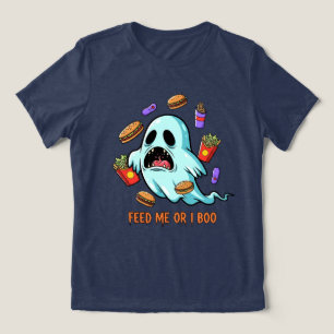 Feed Me Or I Boo Ghost Halloween Tri-Blend Shirt