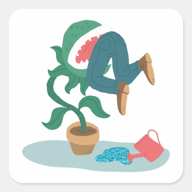 feed me venus flytrap square sticker (Front)