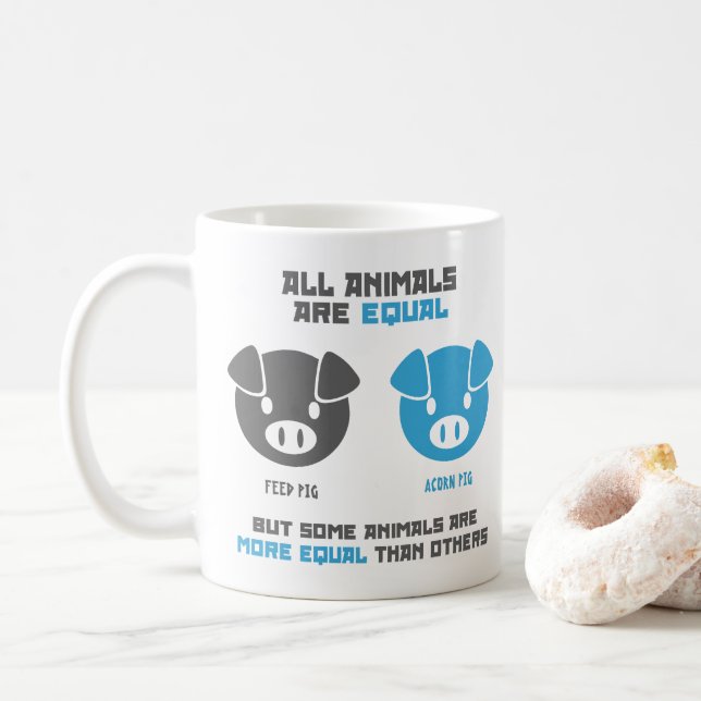 Feed Pig, Acorn  Coffee Mug (With Donut)