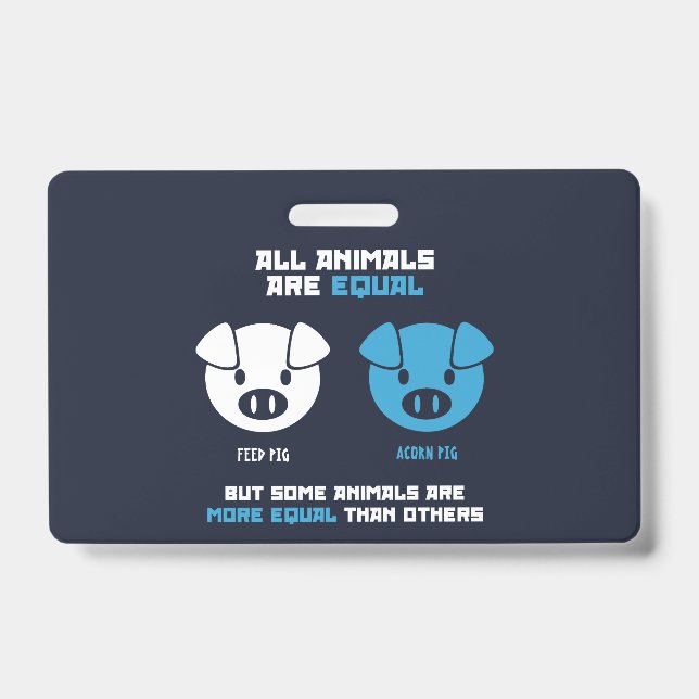 Feed Pig, Acorn  ID Badge (Front)