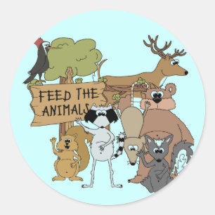 Feed the Animals Classic Round Sticker