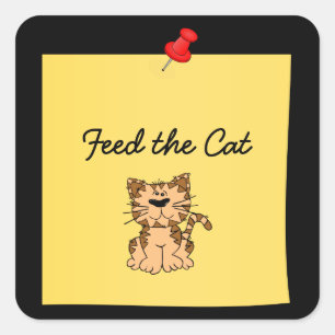 Feed the Cat Square Sticker