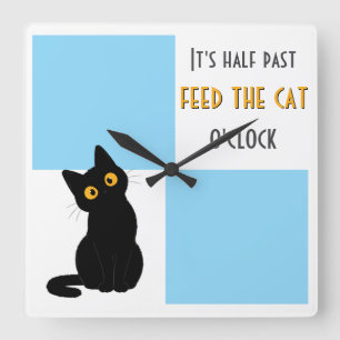 Feed the Cat Wall Clock for Cat Parents