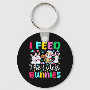 Feed The Cutest Bunnies Easter Bunnies Lunch Lady Key Ring