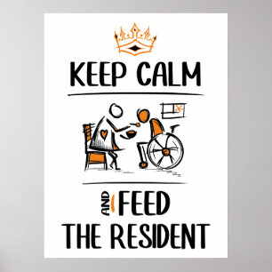Feed the Resident. Nursing Assistant CNA Caregiver Poster