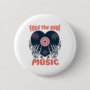 feed the soul music 6 cm round badge