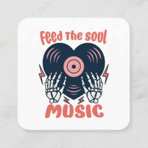 feed the soul music square business card