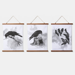 Feed them Peanuts Crow Lovers Hanging Tapestry
