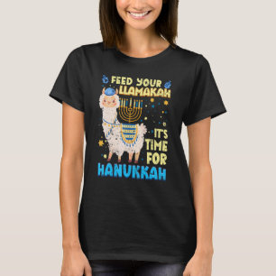 Feed Your Llamakah Llama Hanukkah Chanukah Boys G T-Shirt