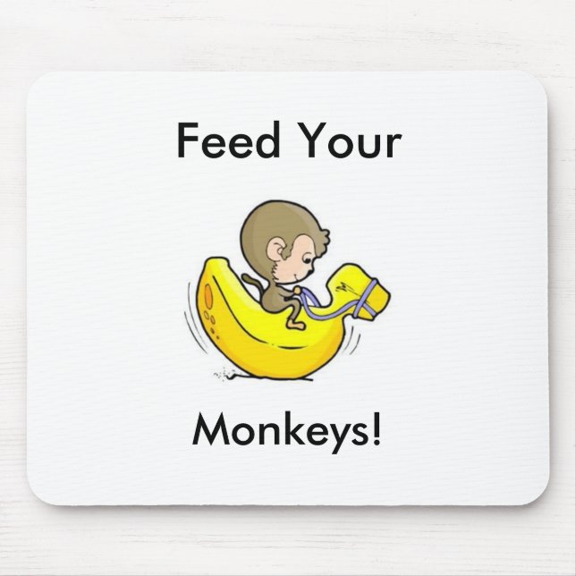 Feed Your Monkeys! Mouse Mat (Front)