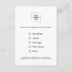 Feedback   Business Survey Logo Modern Minimalist Enclosure Card