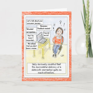 "Feedback Overload" Funny Cartoon Birthday Card 