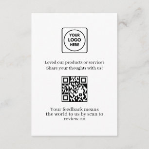 Feedback QR   Customer Business Review Link Enclosure Card