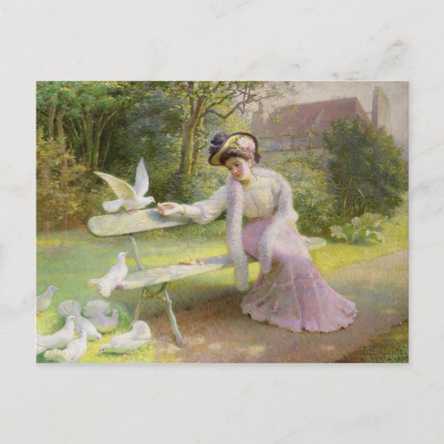 Feeding the Doves Postcard (Front)