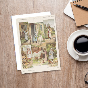 Feeding the Farm Animals Postcard