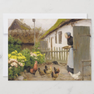 Feeding the Hens (by H.A. Brendekilde) Card
