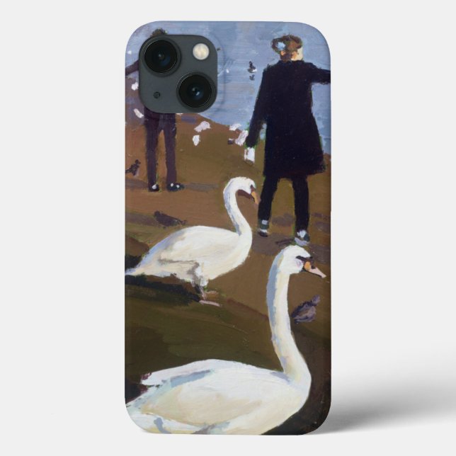Feeding the Swans at the Round Pond Case-Mate iPhone Case (Back)
