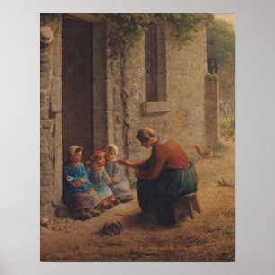 Feeding the Young, 1850 Poster