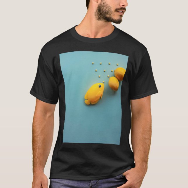 Feeding three yellow angel fish T-Shirt (Front)