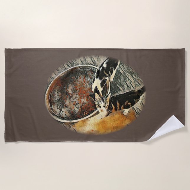 Feeding Time! Beach Towel (Front)