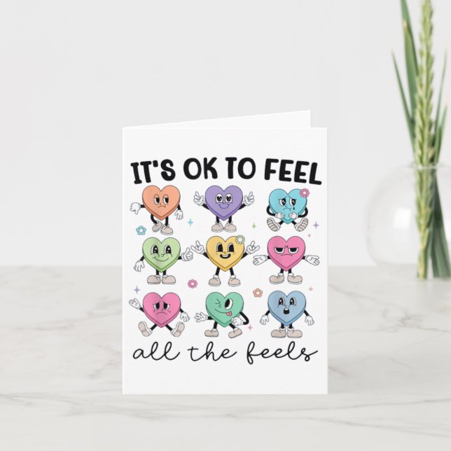 Feel All The Feels School Counsellor Valentine Men Card (Front)
