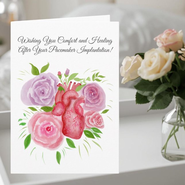 Feel Better After Pacemaker Heart Roses Card (Creator Uploaded)