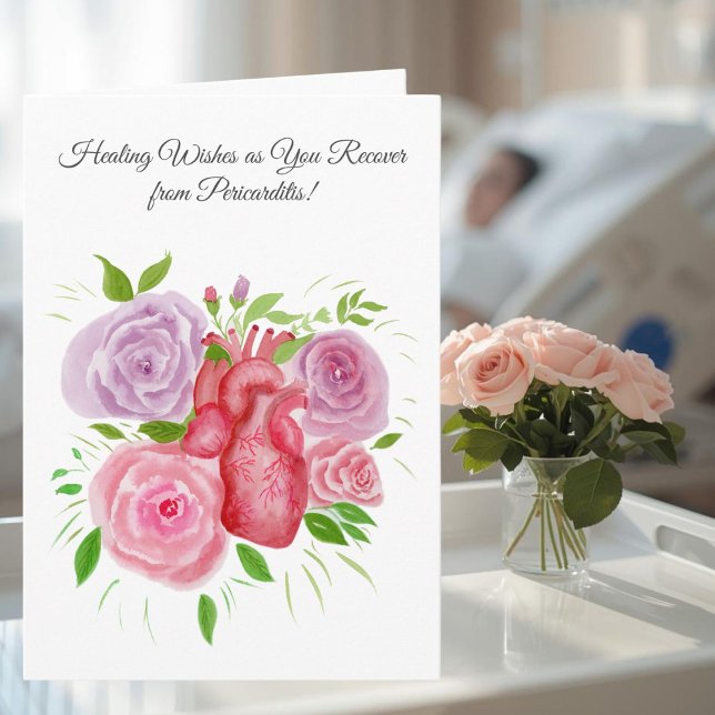 Feel Better After Pericarditis Heart Roses Card (Creator Uploaded)