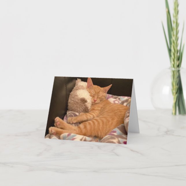 Feel Better Get Well Card Ginger Tiger Kitty Cat (Front)