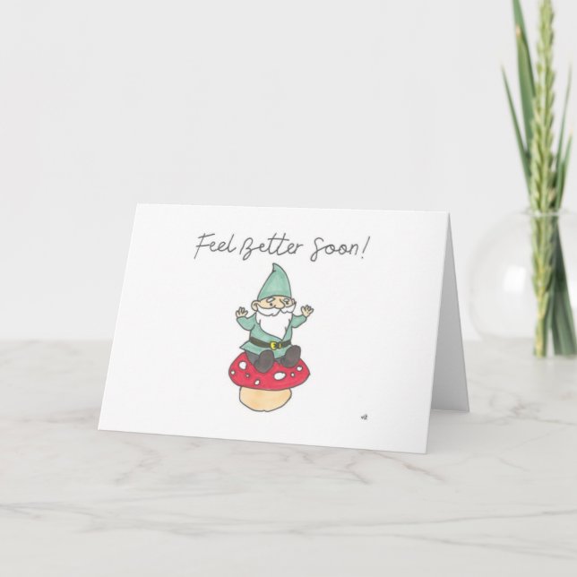 Feel Better Gnome Feel Better Soon Card (Front)